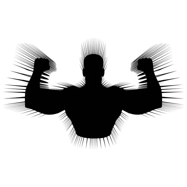 Muscle man black abstract icon — Stock Vector