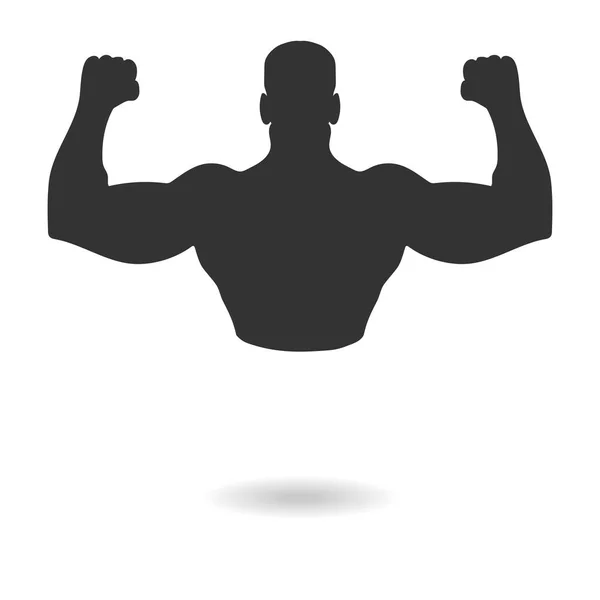 Muscle man black abstract icon — Stock Vector