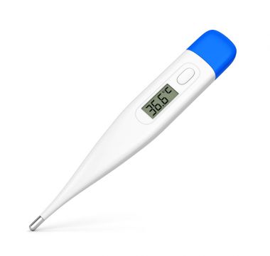 Beyaz izole elektronik vücut termometresi