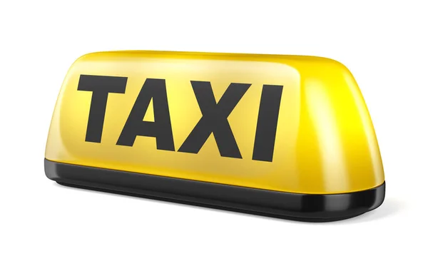 Żółte taksówki Zarejestruj na białym tle na białym tle — Zdjęcie stockowe