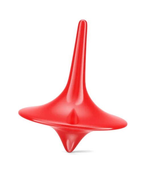 Red glossy spinning whirligig on white background — 스톡 사진