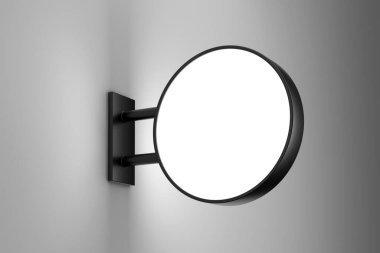 Boş yuvarlak ışık kutusu imzası kopyalama alanı ile birlikte