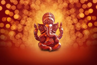 Bokhe zemin üzerinde Lord Ganesha