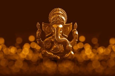 Lord Ganesha mevsimlik bokhe arka plan ile