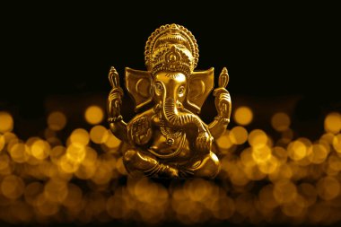 Lord Ganesha mevsimlik bokhe arka plan ile