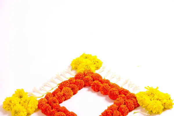 Ringblomma blomma rangoli konst — Stockfoto