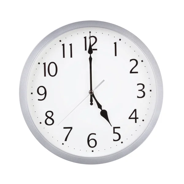 Five hours on a clock fac — Stock Photo, Image