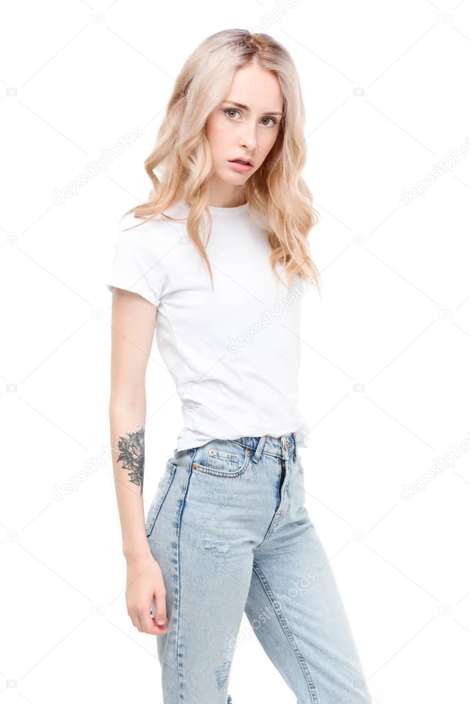 Young woman wearing casual clothes