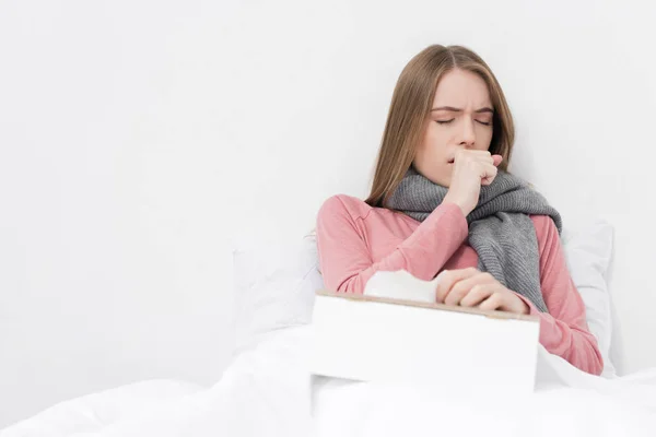 Sick girl catch cold — Stock Photo, Image