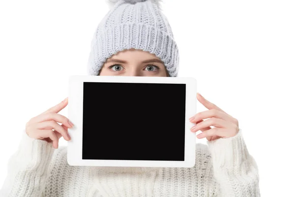 Tablette numérique avec écran blanc — Photo