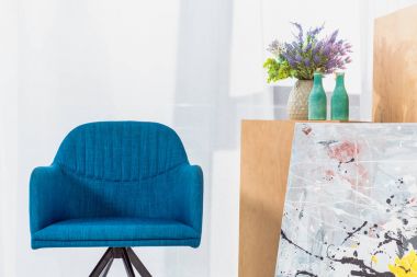 Modern ışık odada mavi modern sandalye 