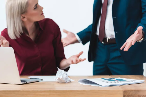 Cropped Shot Young Business People Arguing Workplace — Stock Photo, Image