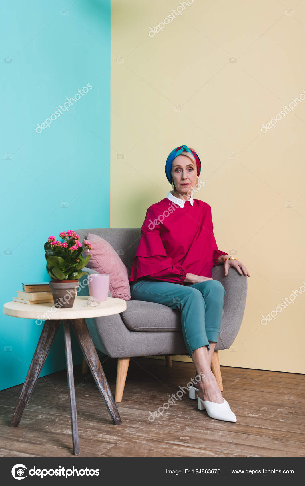 Beautiful Girl Sitting in a Vintage Armchair Stock Photo - Image of  interior, elegant: 93090162