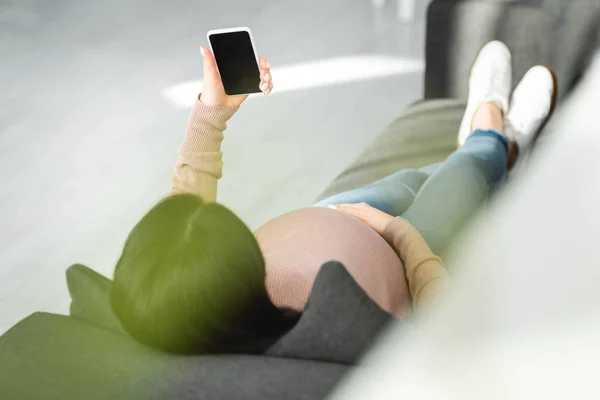 Cropped View Pregnant Patient Having Online Consultation Doctor Smartphone — Stock Photo, Image