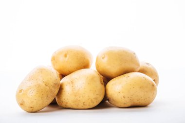 organic raw potatoes on white background clipart