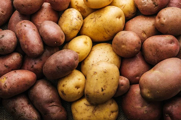 Batatas Cruas Orgânicas Sobre Fundo Branco — Fotografia de Stock