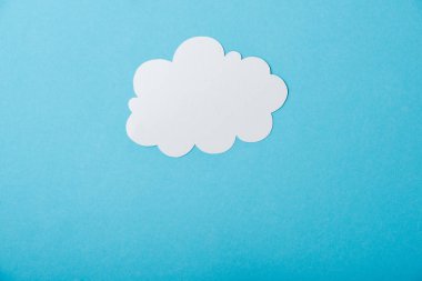 white blank cloud isolated on blue  clipart