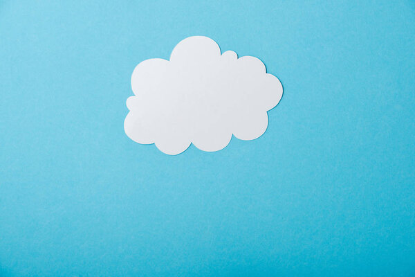 white blank cloud isolated on blue 
