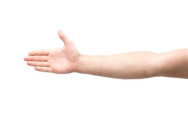 Kırpılmış insan görüşü, beyazın üzerinde elle izole edilmiş