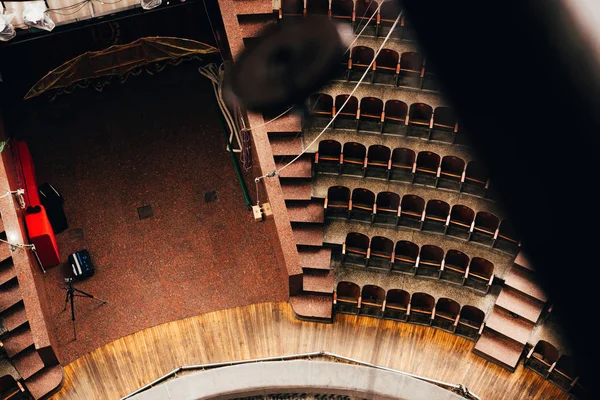 Top View Circus Entrance Amphitheater Empty Seats Selective Focus — Stock Photo, Image