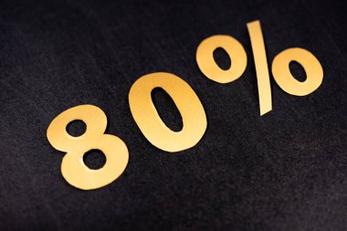 golden 80 percent signs on black background clipart