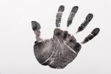 Beyaz, insan hakları kavramına izole edilmiş siyah el izlerinin üst görünümü 