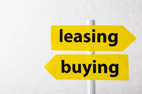 Directional Arrows Leasing Buying Lettering Isolated White — 스톡 사진