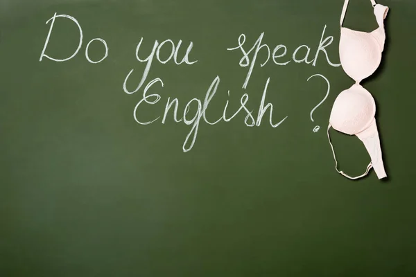 Chalkboard You Speak English Lettering Bra — Stock Photo, Image