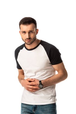 Hasta adam karnına dokunuyor ve beyazı iyi hissetmiyor. 