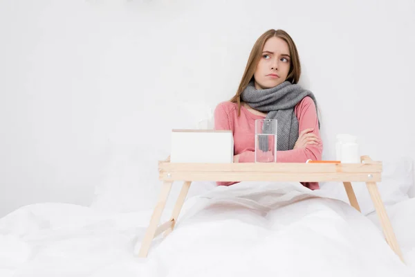 Upset sick woman — Stock Photo