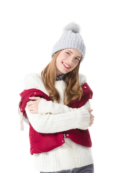 Donna in abiti invernali — Foto stock