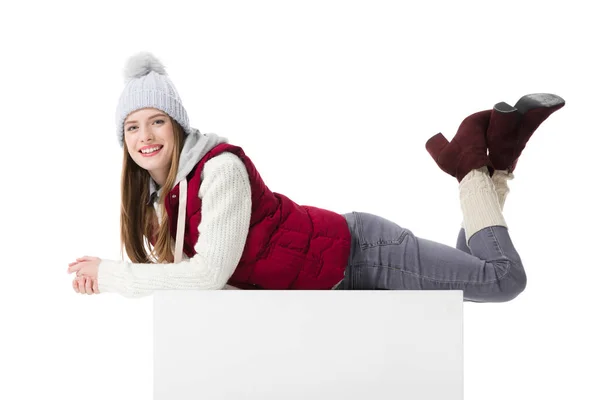 Cheerful girl in winter clothes — Stock Photo