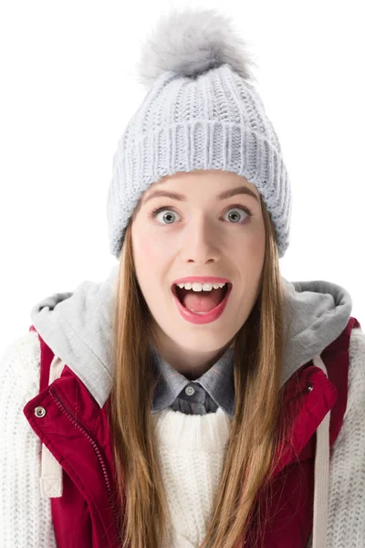 Chica en ropa de invierno - foto de stock