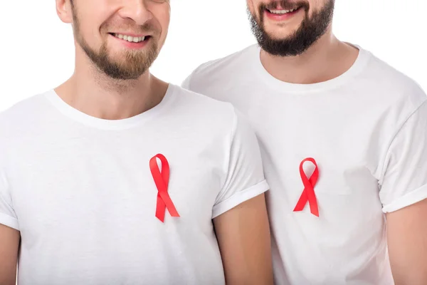Gay coppia con aids nastri — Foto stock