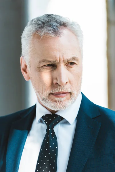 Portrait of handsome senior businessman looking away — Stock Photo