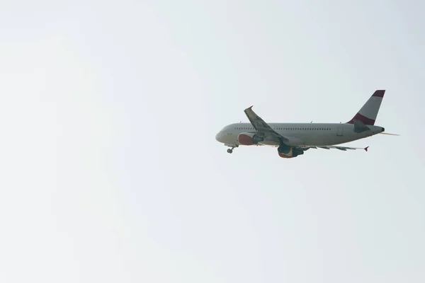 Flight departure of airplane with sky at background — Stock Photo