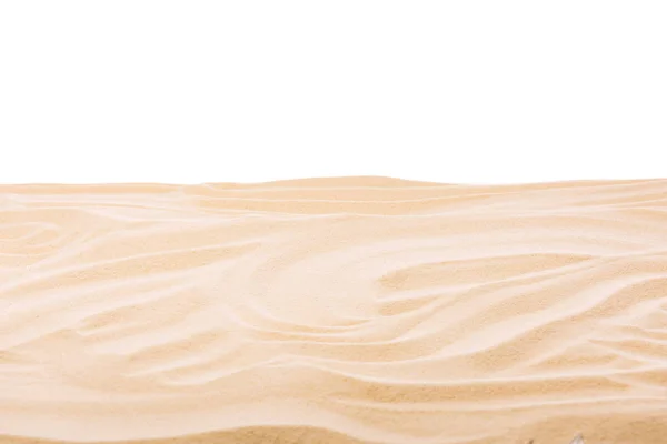 Areia texturizada sobre fundo branco com espaço de cópia — Fotografia de Stock