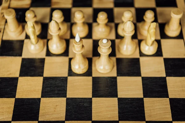 Old wooden chess board — Free Stock Photo