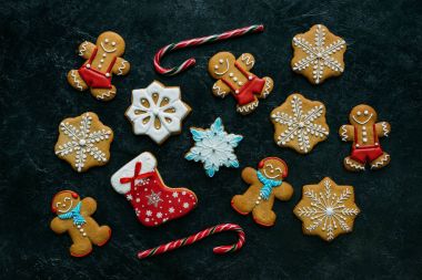 homemade gingerbreads with icing clipart
