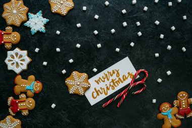 Noel gingerbreads, şekerleme ve tebrik kartı