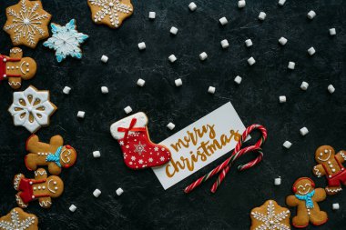 Noel gingerbreads, şekerleme ve tebrik kartı