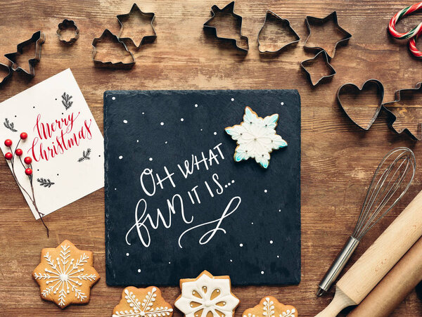 forms and ingredients for christmas cookies