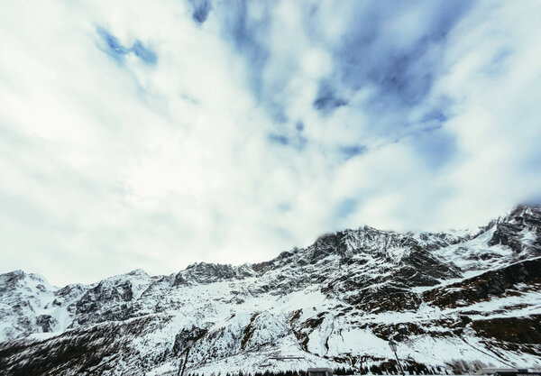 beautiful mountains landscape under cloudy sky, Austria