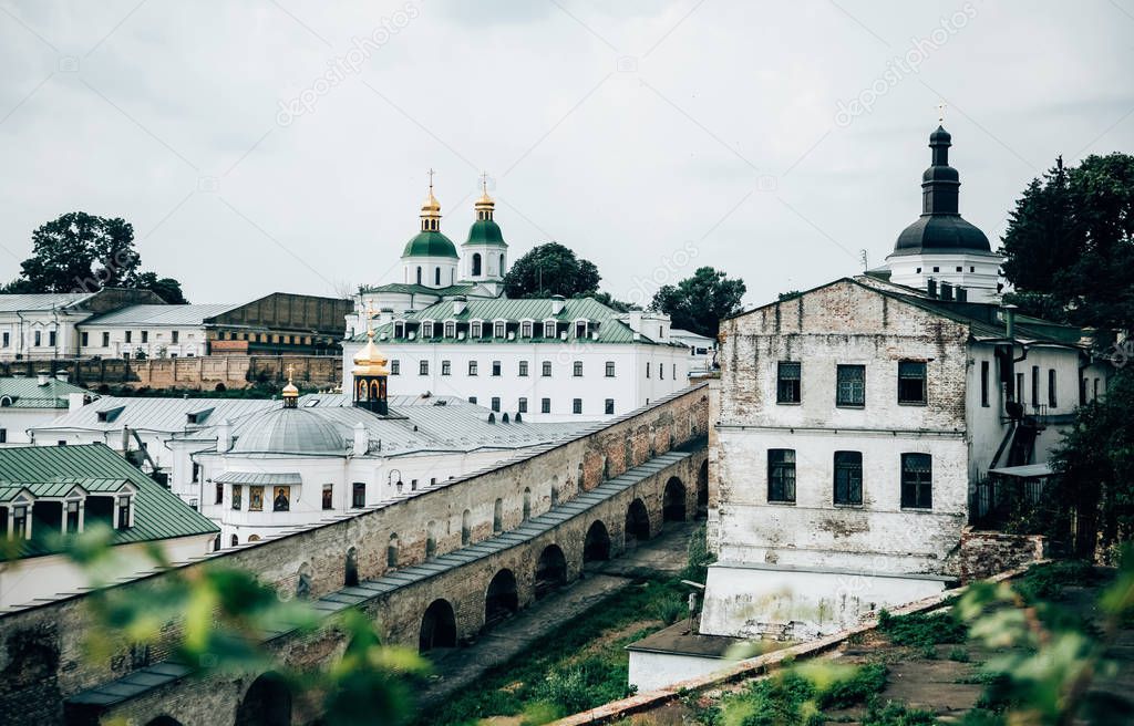 beautiful old buildings of Kiev Pechersk Lavra church, Ukraine