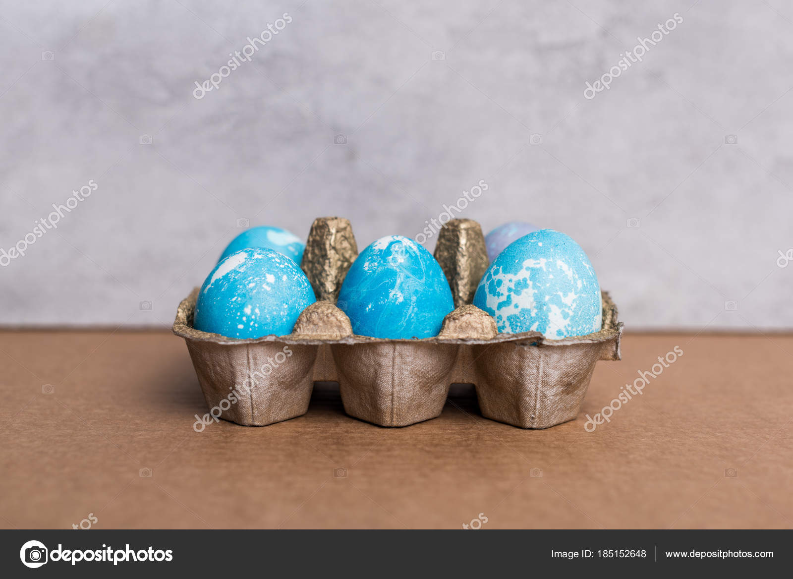 Painted Eggs Egg Carton Grey Background — Stock Photo © ViktoriaSapata