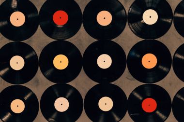 top view of background made from vinyl records clipart