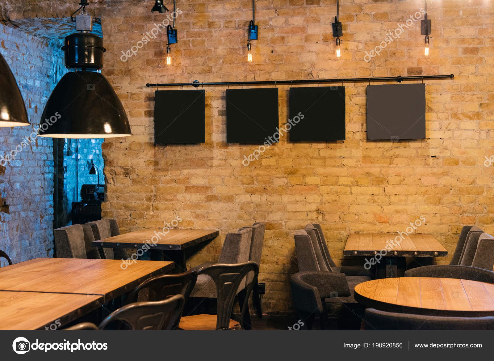 Stylish Atmospheric Interior Empty Pub — Stock Photo © ViktoriaSapata