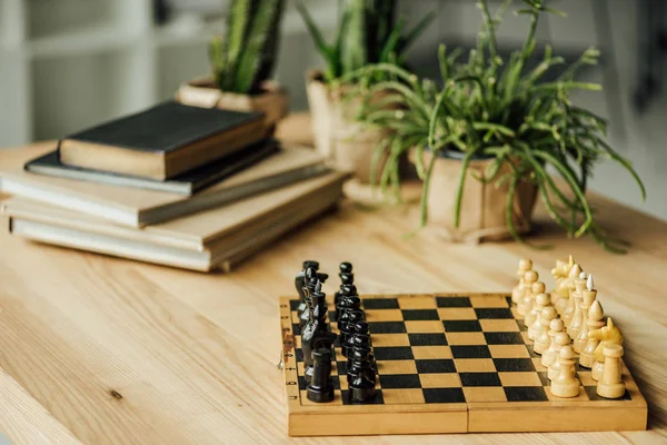 Chess board set for a new game — Stock Photo