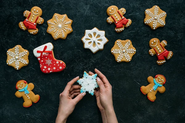 Homemade gingerbreads with icing — Stock Photo