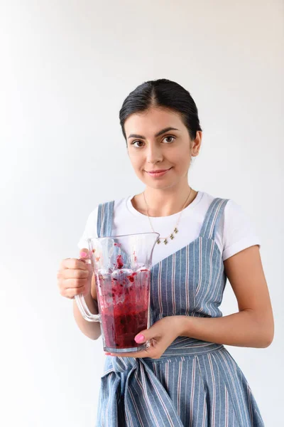 Mujer sosteniendo frasco de vidrio de desintoxicación - foto de stock